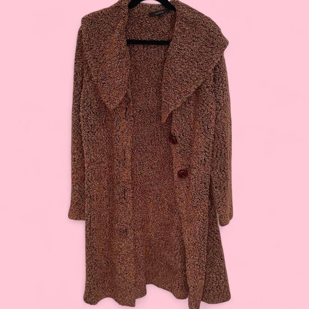 American-vintage Women's Brown and Pink Cardigan